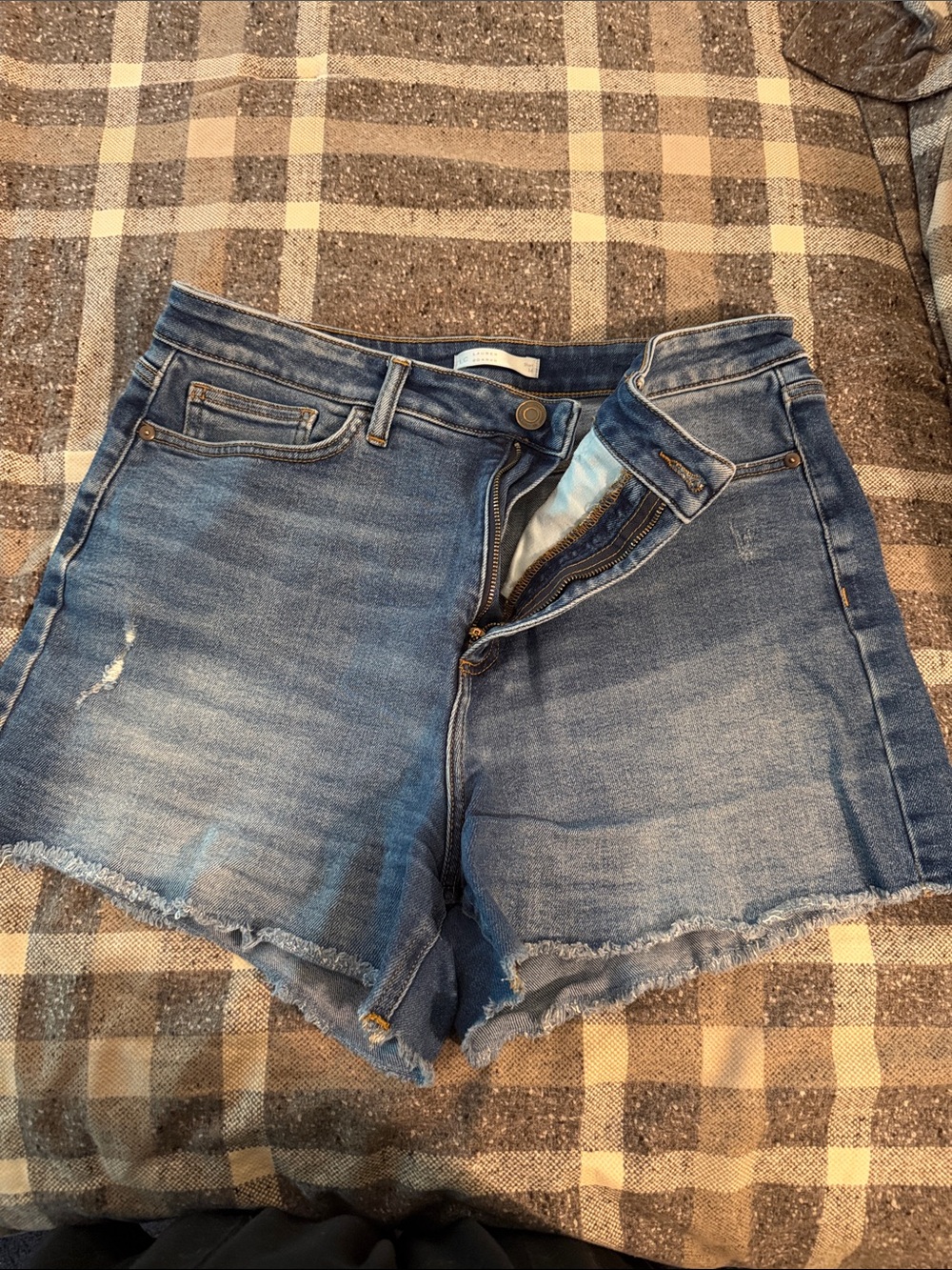 LC Lauren Conrad Medium Blue Distressed Denim Shorts